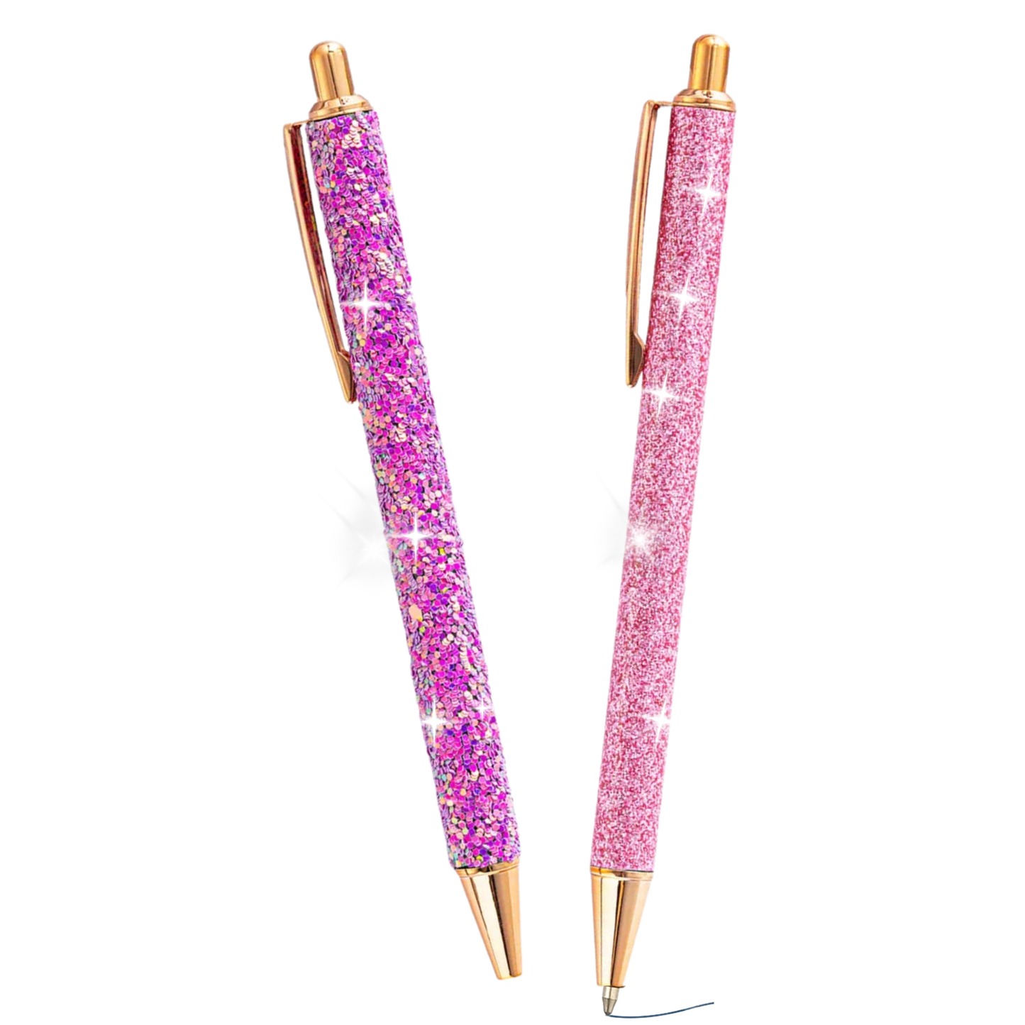 Pink + Purple Glitter Ballpoint Pens | Set of 2
