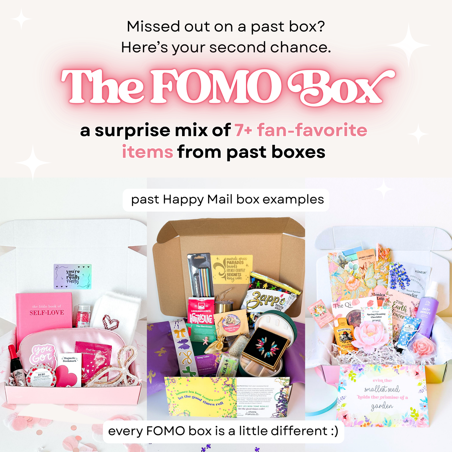 The FOMO Box: A Surprise Mix of 7+ Fan Favorites From Past Boxes