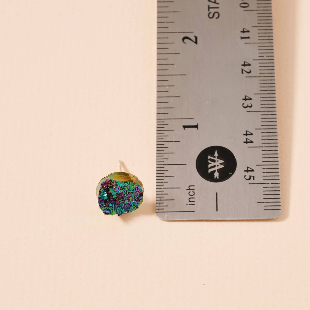 Metallic Druzy Stone Stud Earrings