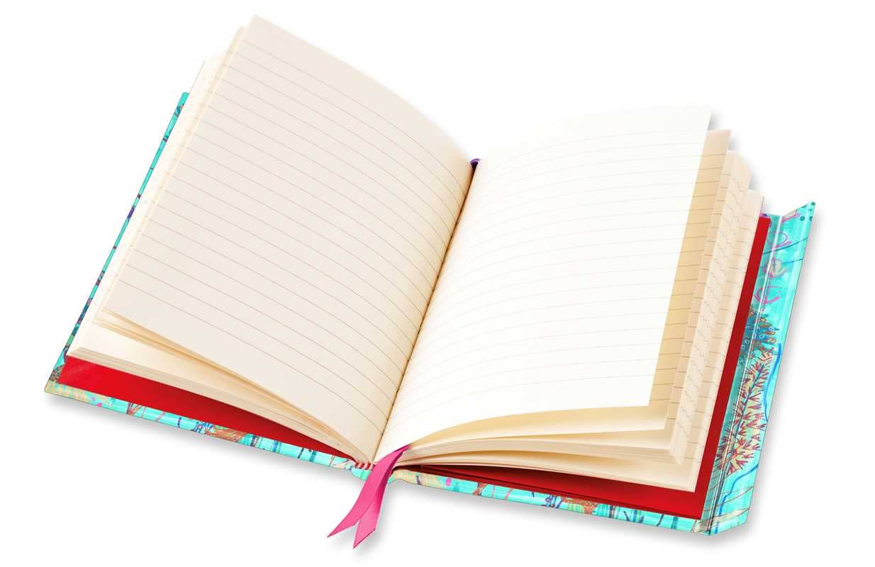 Turquoise Blue Floral Blank Foiled Notebook / Journal (Magnetic Close)