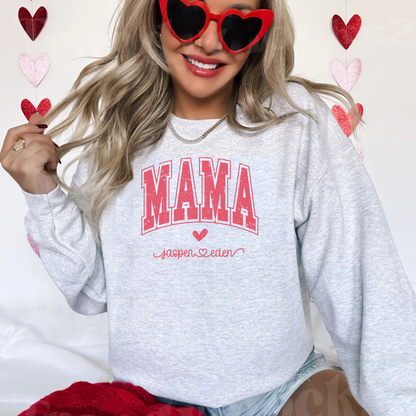 Personalized MAMA Heart Sweatshirt with Kids Names