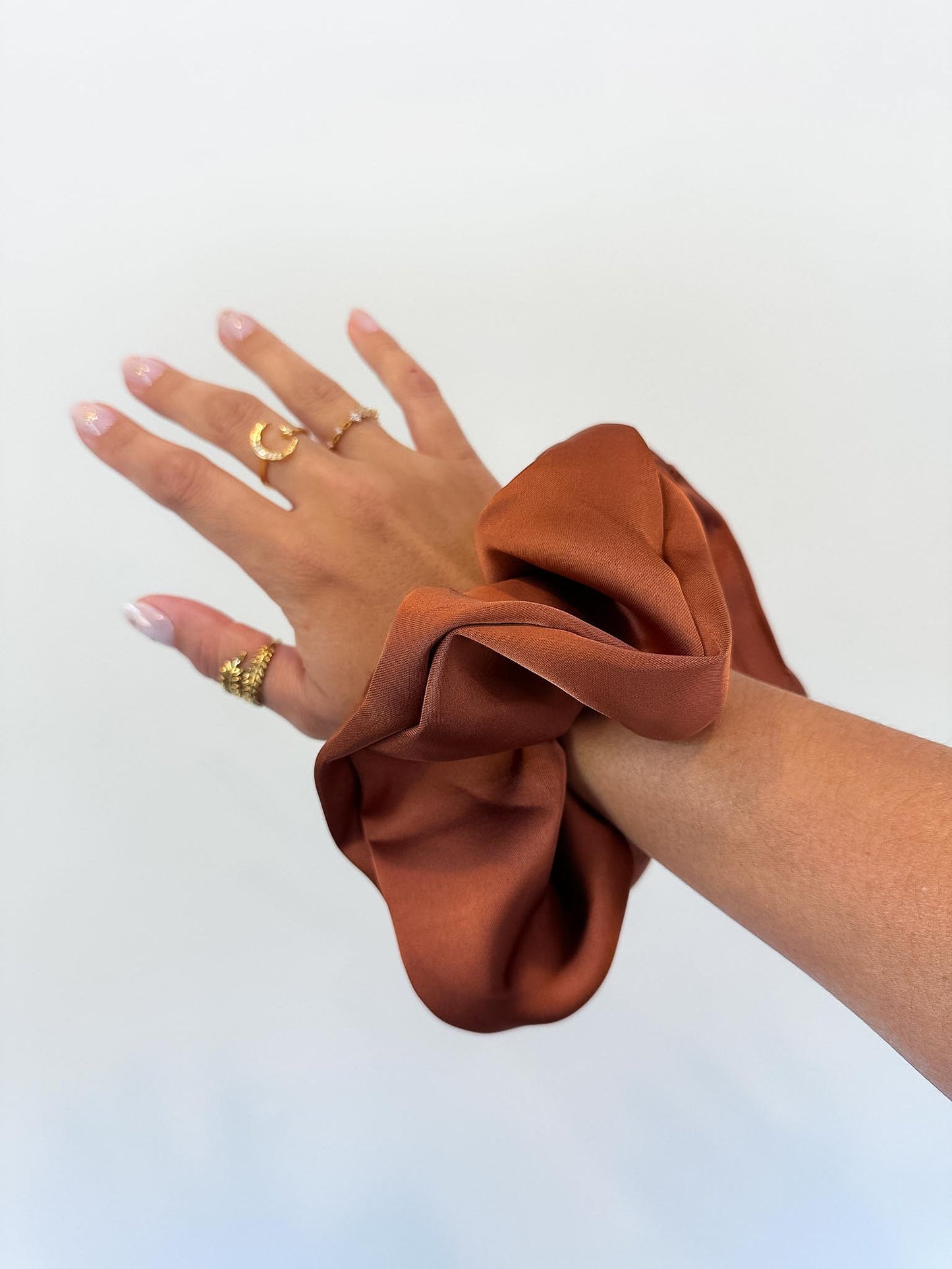 Satin Oversized Scrunchie Set (Earth Tones)