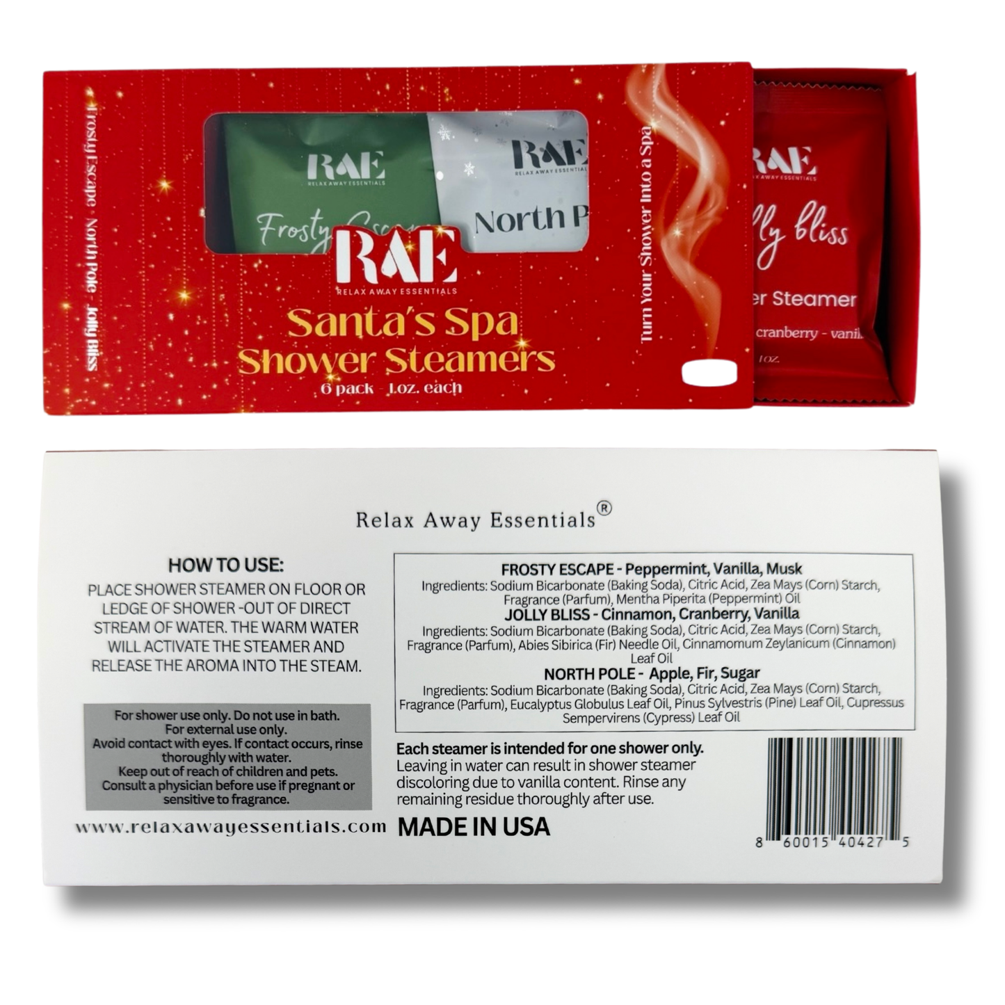Santa's Spa Shower Steamers 6 Pack