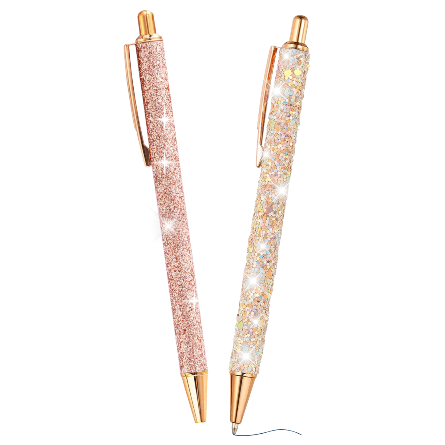 Glitter Ballpoint Pens | Set of 2 | Rose Gold