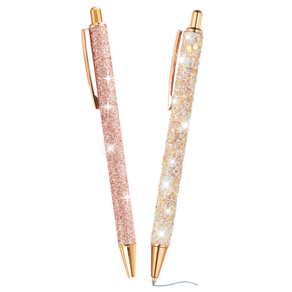 Glitter Ballpoint Pens | Set of 2 | Rose Gold