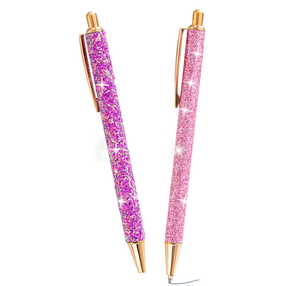 Pink + Purple Glitter Ballpoint Pens | Set of 2