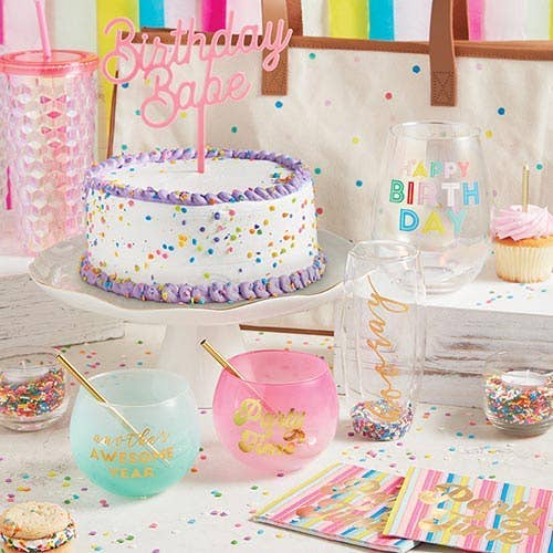 Double-Wall Confetti Champagne Glass - Hooray