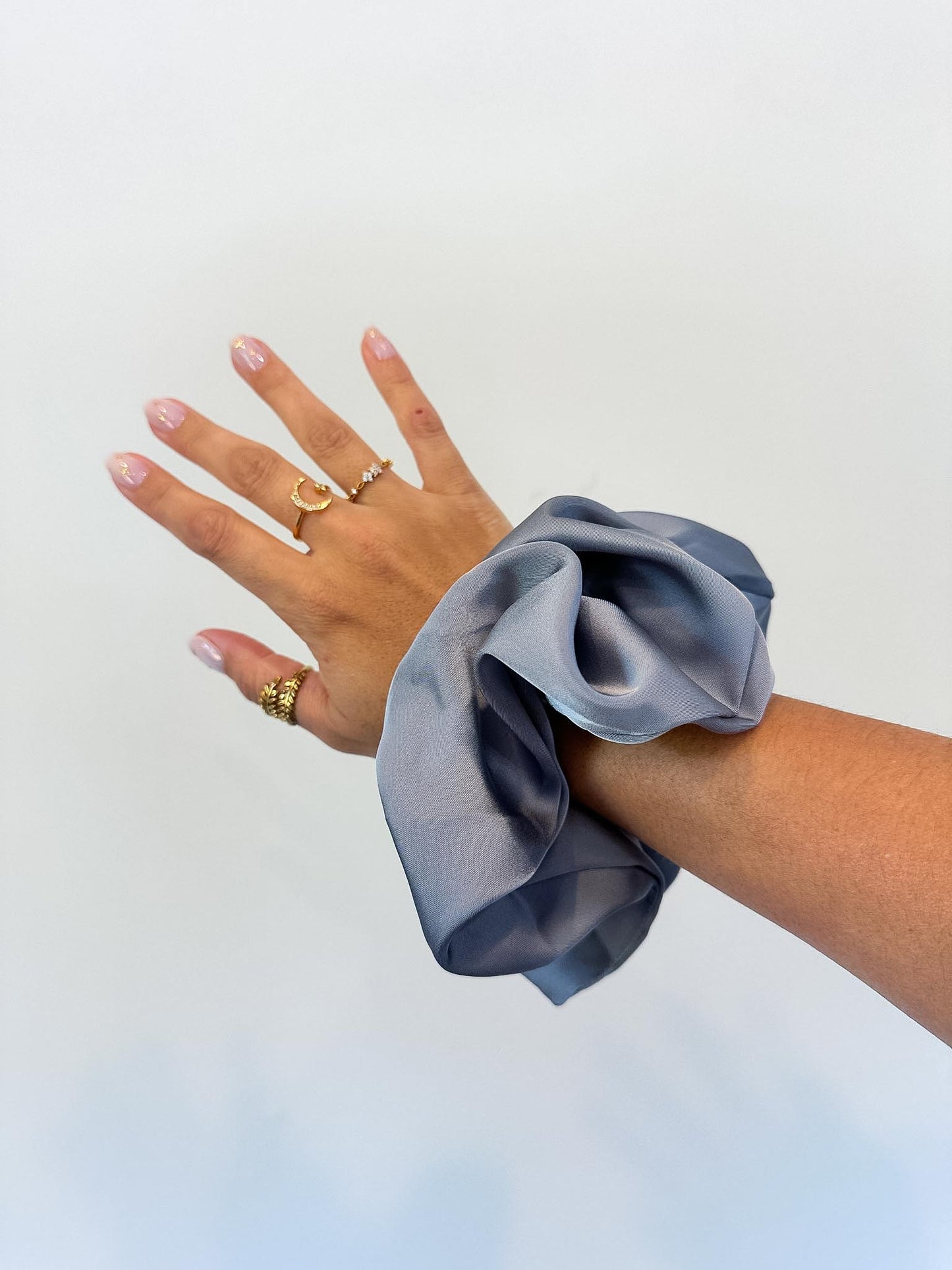 Satin Oversized Scrunchie Set (Cool Tones)