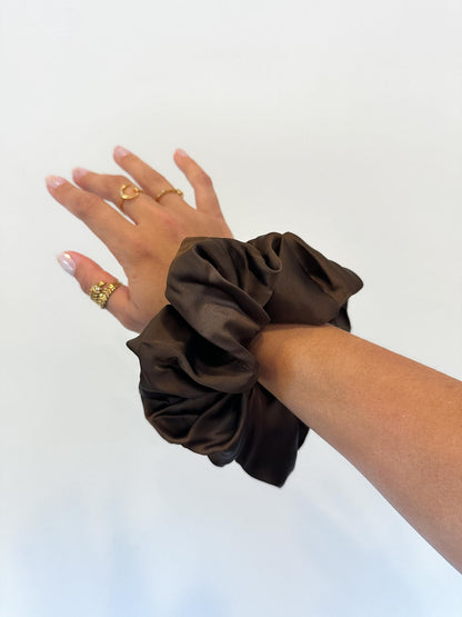 Satin Oversized Scrunchie Set (Earth Tones)
