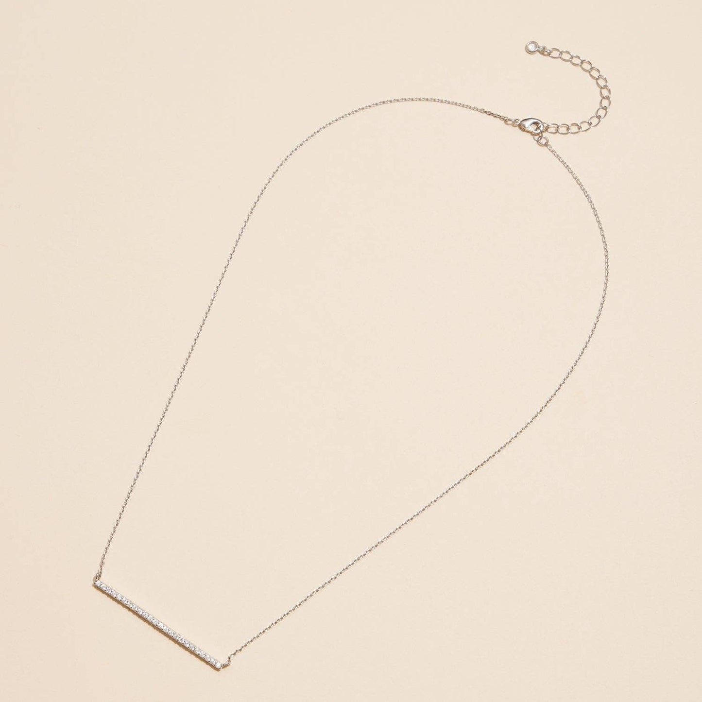 18K Gold Dipped Bar Necklace with Sparkling Details