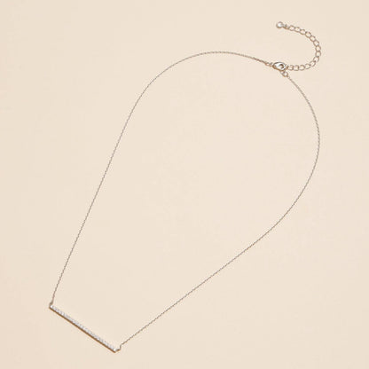 18K Gold Dipped Bar Necklace with Sparkling Details