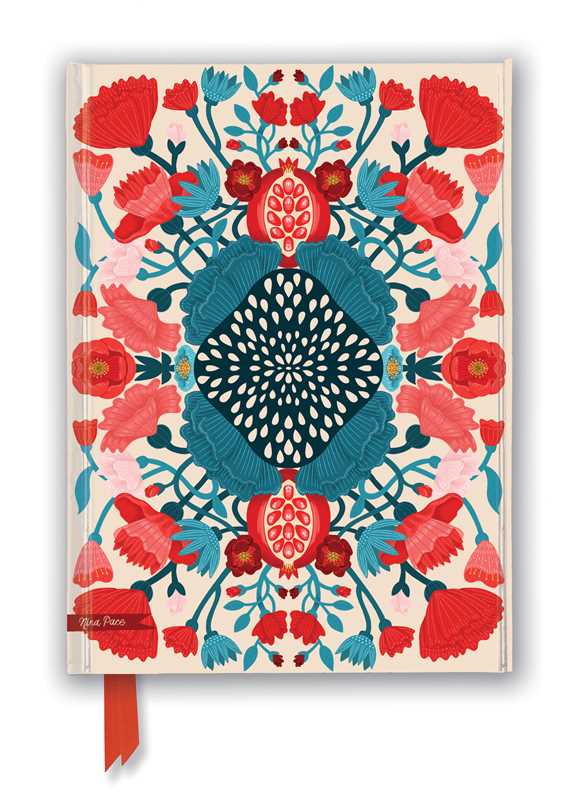 Red & Teal Floral Blank Foiled Notebook / Journal (Magnetic Close)