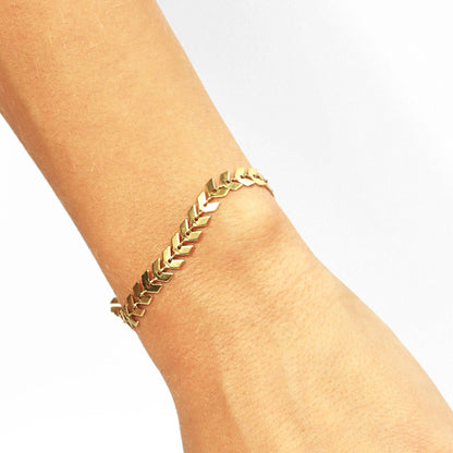 18k Gold PVD Stainless Steel Chevron Chain Bracelet Anklet