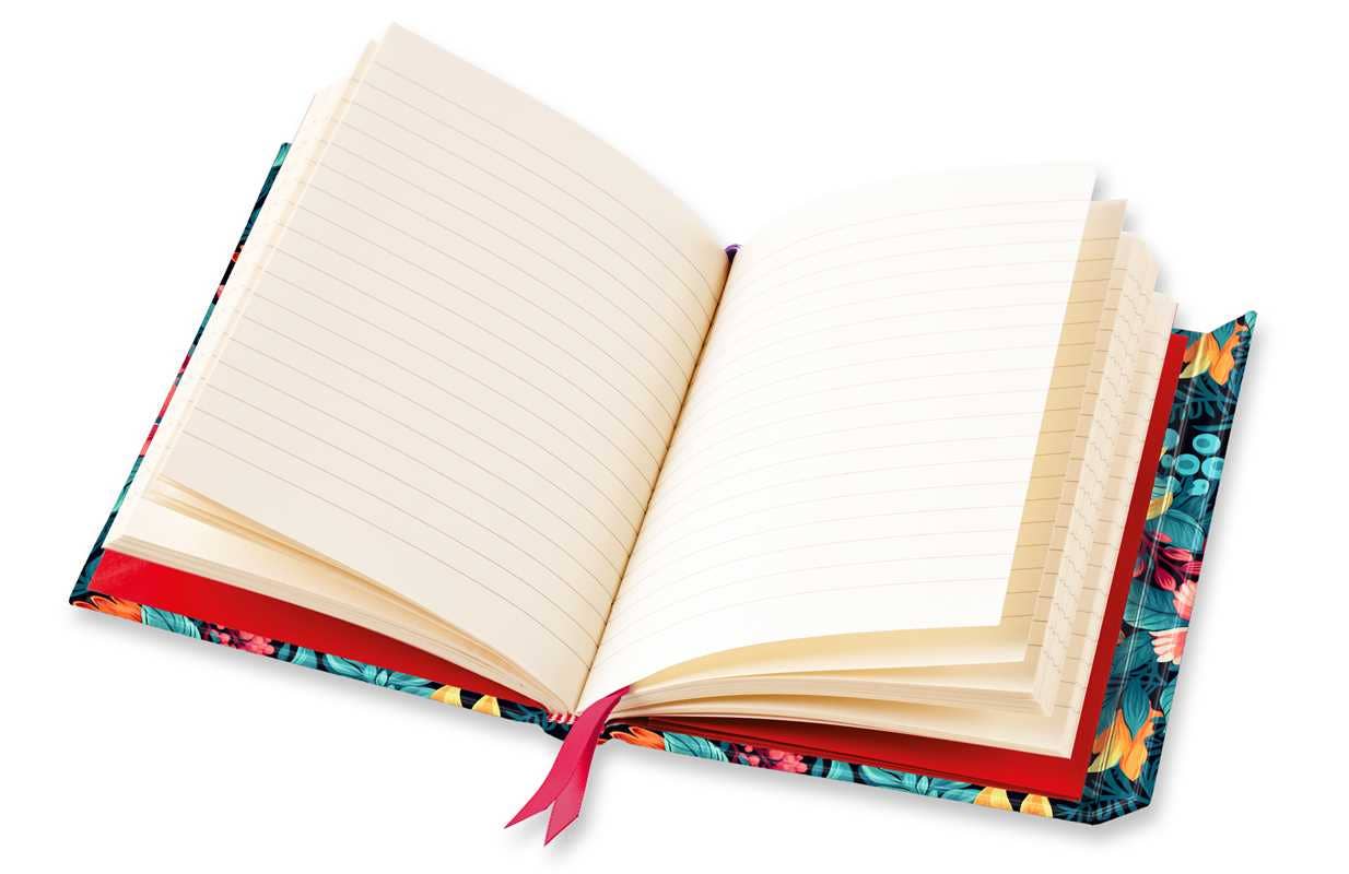Teal Floral Blank Foiled Notebook / Journal (Magnetic Close)