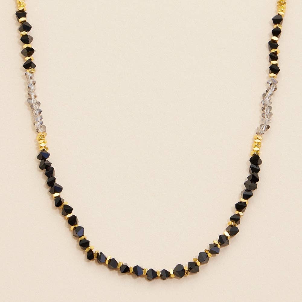 Black Glass Bead Necklace