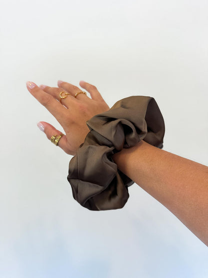 Satin Oversized Scrunchie Set (Earth Tones)