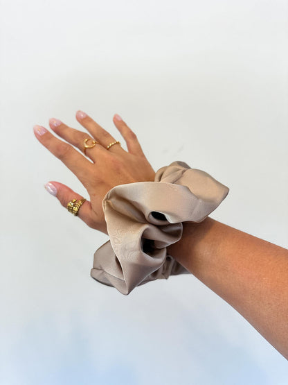 Satin Oversized Scrunchie Set (Earth Tones)