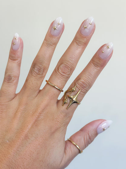 Adjustable Gold Star Ring