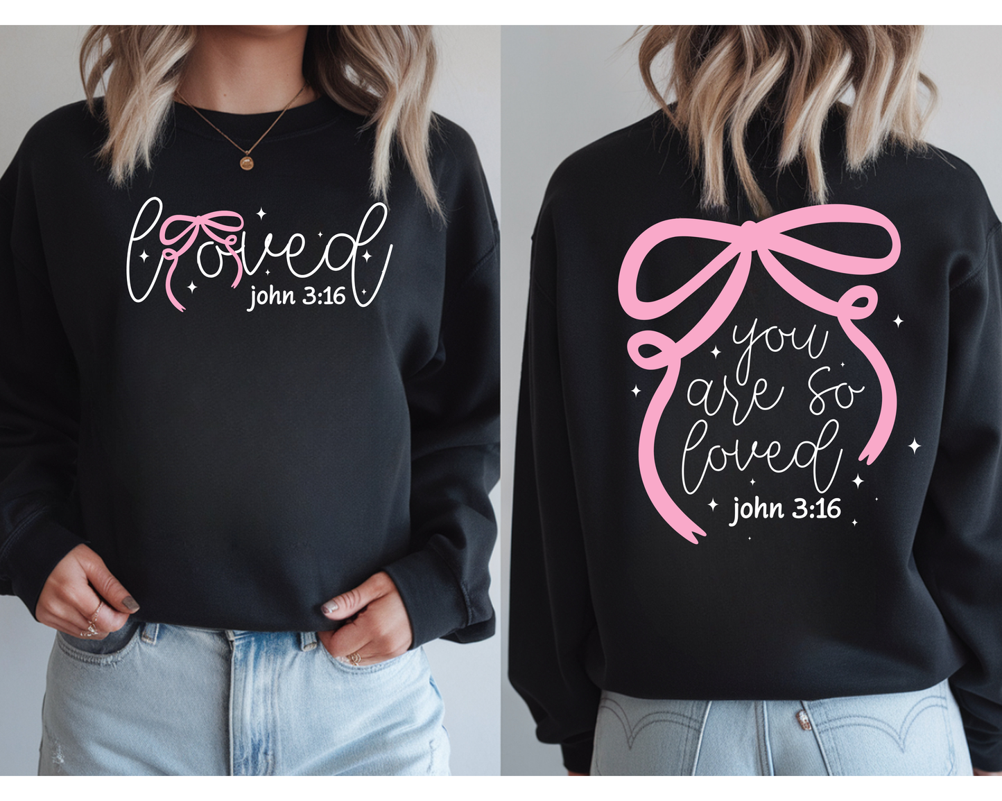 Loved John 3:16 Coquette Sweatshirt