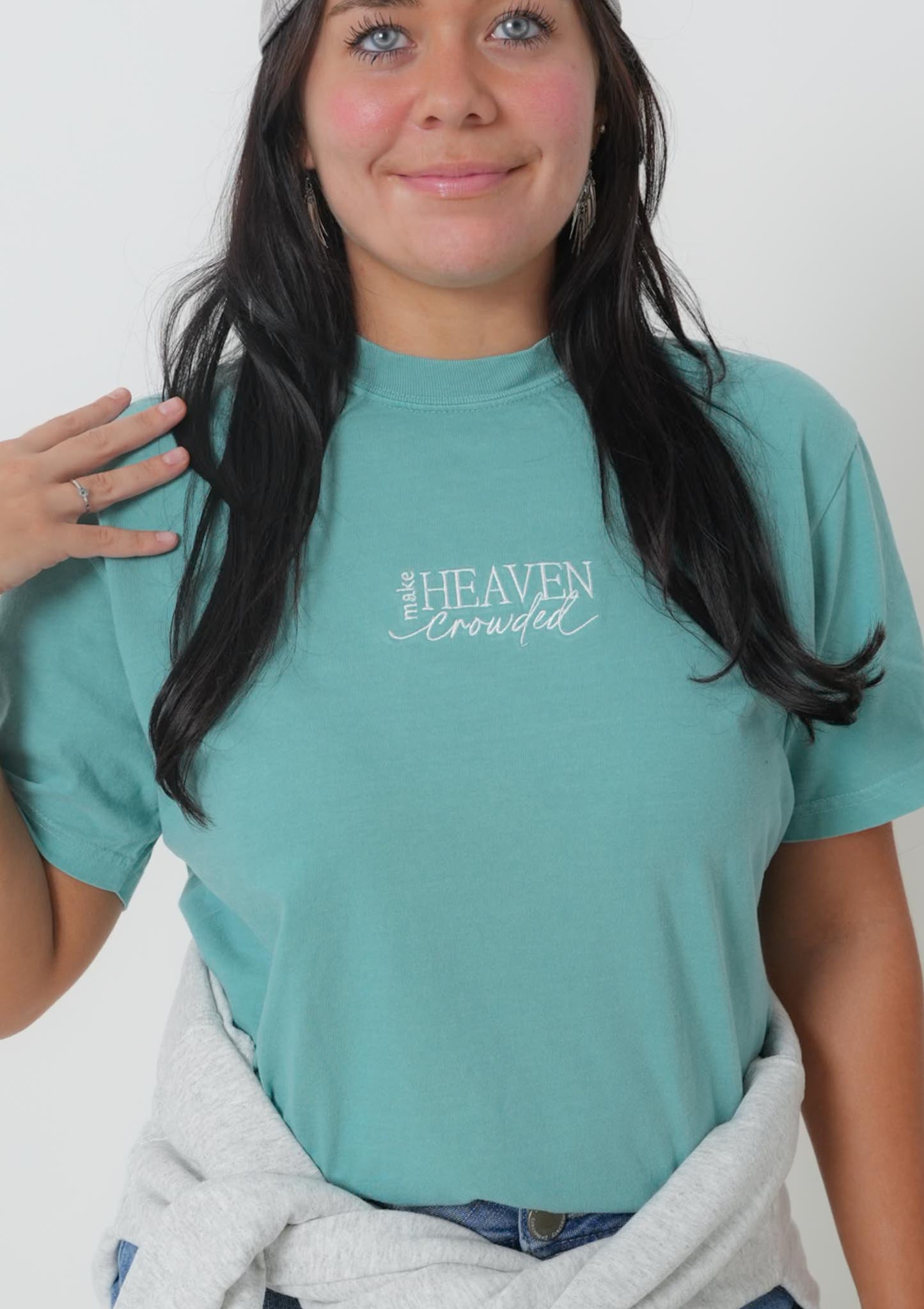 Make Heaven Crowded Embroidered Tee