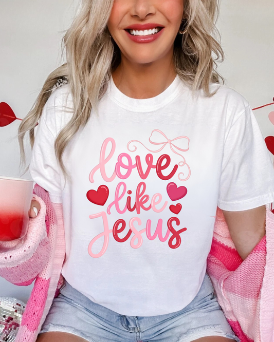 Love Like Jesus White Graphic Tee