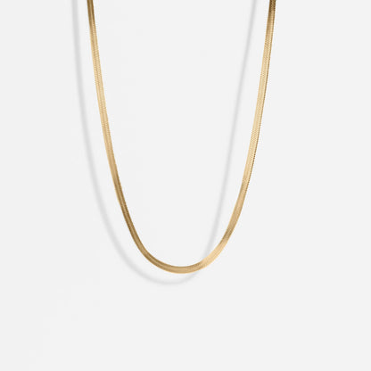 18K Gold Stainless Steel Herringbone Chain Necklace