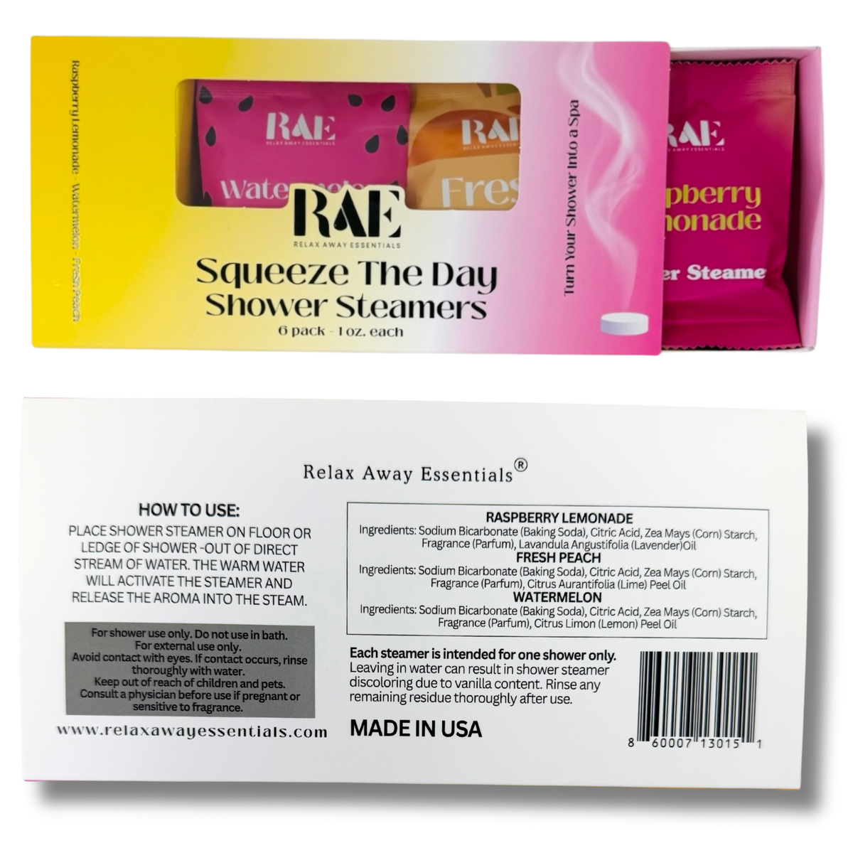 Squeeze The Day Fruity Shower Steamers 6 Pack