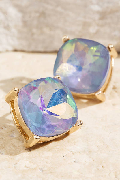 XL Faceted Glass Stud Earrings