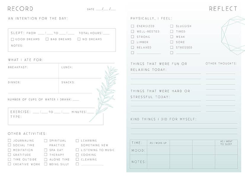 SELF-CARE: 90-Day Daily Reflection Journal