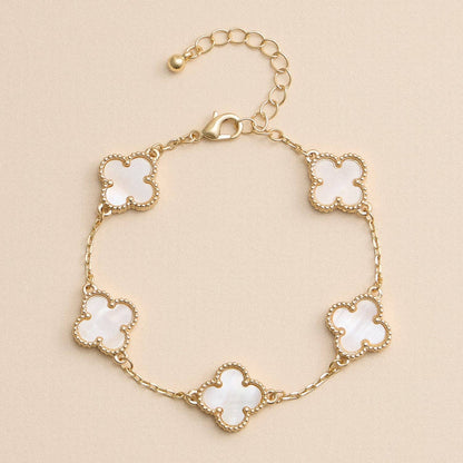 Colorful Shell Charm Bracelet with Gold Detailing