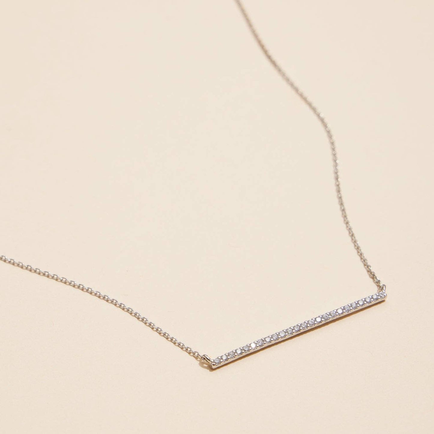 18K Gold Dipped Bar Necklace with Sparkling Details