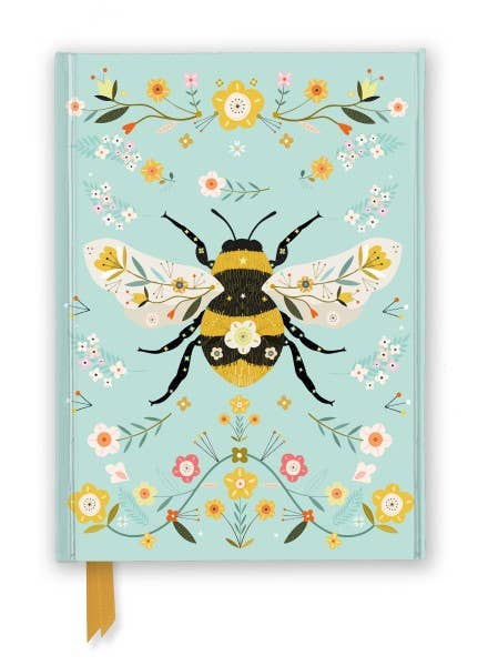 Wildflower Bee Blank Foiled Notebook / Journal (Magnetic Close)