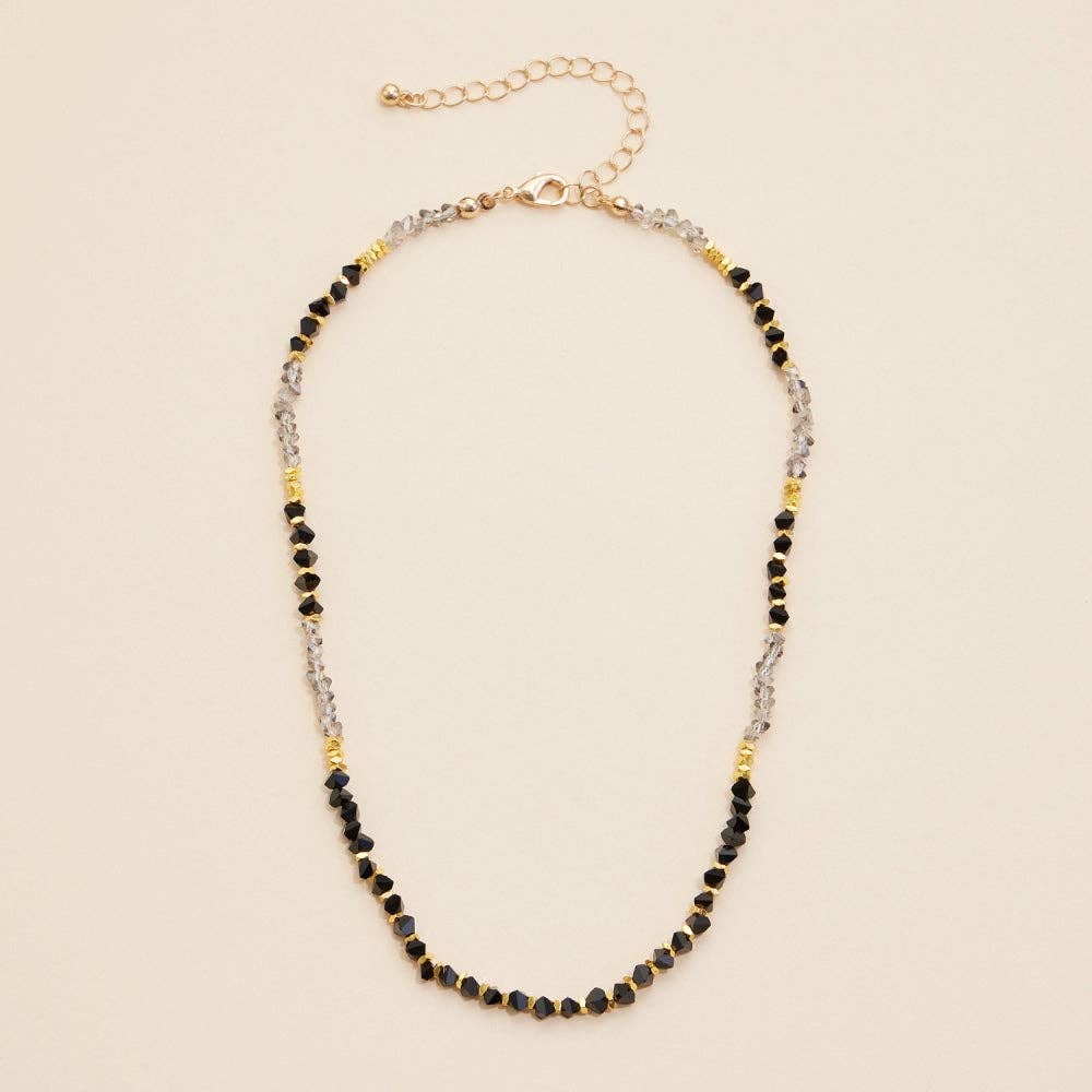 Black Glass Bead Necklace
